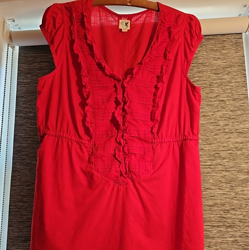 ANTHROPOLOGIE EDME & ESYLLTE TUNIC/DRESS Women's SZ 12 Cherry Red